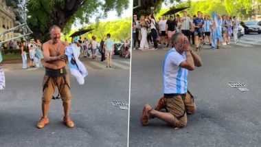 Homeless Man Gets Argentina Jersey from Stranger Amid Celebrations of the Nation’s Victory in FIFA World Cup 2022; Watch the Heartwarming Video