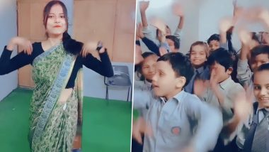 School Teacher Makes Dance Reel With Students on Bhojpuri Song 'Patli Kamariya' in Classroom; Viral Video Has Mixed Reactions