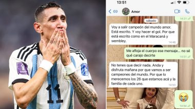 Argentina’s Angel Di Maria’s Wife Shares Screenshot of Their Chat Prior to FIFA World Cup 2022 Final; View Pics