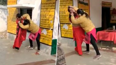 Uttar Pradesh: Principal and Shiksha Mitra Get Into Ugly Fight in Front of Students in Kasganj (Watch Video)