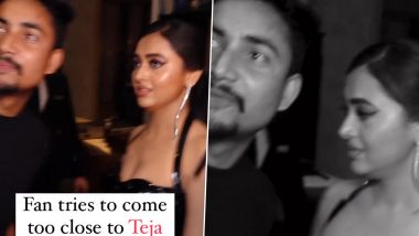 Tejasswi Prakash Gets Taken Aback As Fan Comes Too Close for a Selfie; Check Out How the Star Reacts (Watch Video)