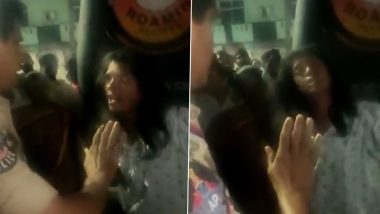 Viral Video: Woman Attacks Cop With Beer Bottle in Visakhapatnam After He Confronts Her Over Drinking Alcohol, Smoking Ganja in Public Place, Case Registered