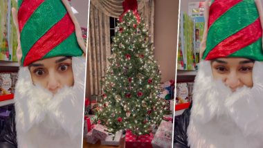 Preity Zinta Shares Sneak Peek of Her Christmas Tree and Decorations; Check Out Actress' Santa Claus Look! (Watch Video)