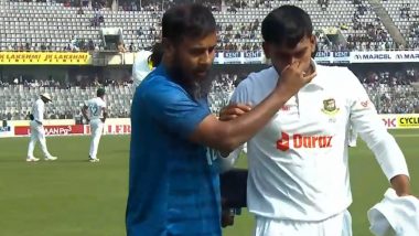 Blood Oozes from Mehidy Hasan Miraz's Nose As he Falls on his Face While Attempting Shreyas Iyer's Catch During IND vs BAN 2nd Test 2022 Day 2 (Watch Video)