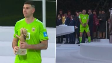 Emiliano Martinez Makes ‘Obscene’ Gesture With Golden Glove Trophy After FIFA World Cup 2022 Final; Netizens React to Argentina Goalkeeper’s Act