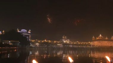 Guru Gobind Singh Jayanti 2022: Fireworks Adorn The Sky Around Golden Temple in Amritsar On Birth Anniversary of 10th Guru of Sikhism (Watch Video)