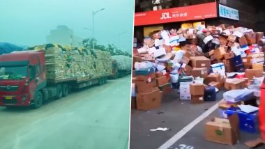 COVID-19 Outbreak in China: Boxes, Boxes Everywhere! Viral Videos Show Collapse of Logistics and Transportation As Coronavirus Cases Rise