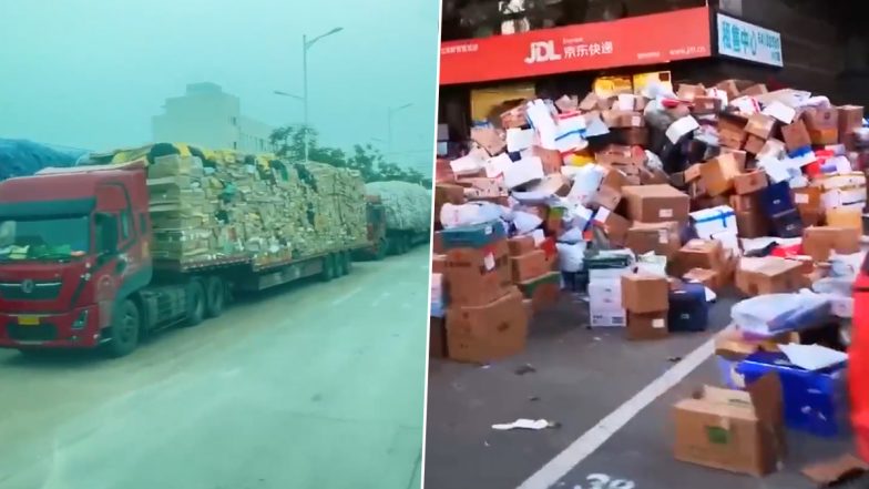 COVID-19 Outbreak in China: Boxes, Boxes Everywhere! Viral Videos Show Collapse of Logistics and Transportation As Coronavirus Cases Rise