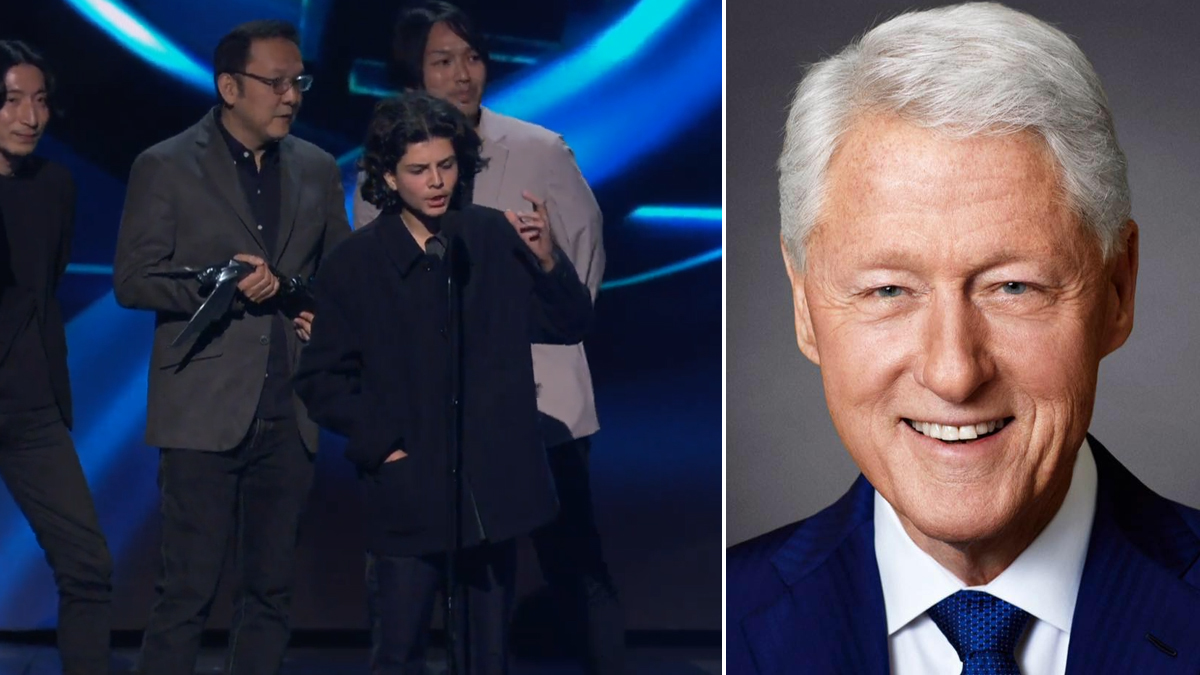Stage invader pays bizarre tribute to Bill Clinton at annual game awards