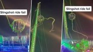 Terrifying Accident Video: Cable of Slingshot Ride Snaps, Seating Pod Crashes Into Beam Leaving Two Persons Trapped at Winter Wonderland in&nbsp;London's Hyde Park