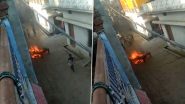 UP: Man Kicks Younger Brother Out of Home, Torches His Belongings Over Property Dispute in Fatepur Village (Watch Video)