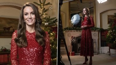 Catherine, Princess of Wales Shares BTS Pictures in Scarlet Sequin Gown From the Shoot of ‘Royal Carols: Together at Christmas’