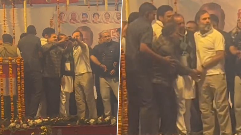 Rahul Gandhi Loses Cool After 'Fan' Tries to Take Selfie When Congress Leader Was Posing for Camera With Other Person (Watch Video)