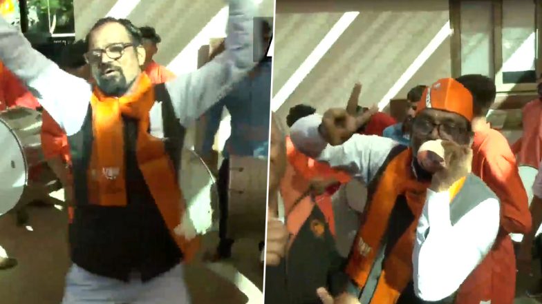 Gujarat Assembly Election Result 2022: Celebrations at Gandhinagar BJP Office As Party Heads to Historic Win in Vidhan Sabha Polls (Watch Video)