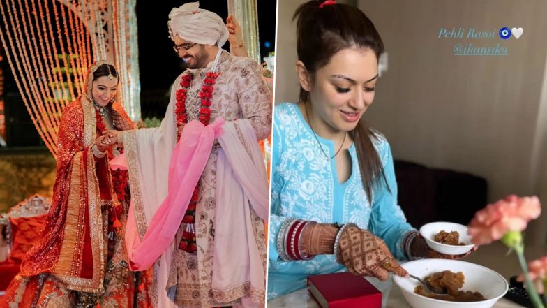 Here’s What Hansika Motwani Cooked for Her ‘Pehli Rasoi’ Post-Wedding With Husband Sohael Khaturiya (View Pic)