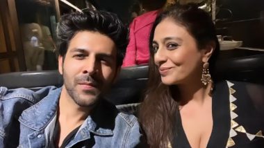 Kartik Aaryan Clicks Happy Selfie with Her 'Manju' Tabu at Salman Khan's Birthday Bash