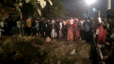 Viral Video: Groom Injured After Falling Into Drain Along With Horse Cart During Wedding Procession in Aligarh, Horse Dead