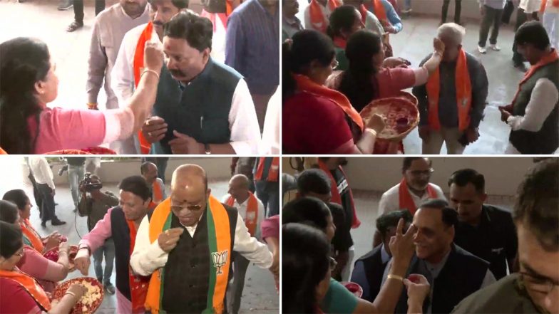 Gujarat: Meeting of Newly-Elected BJP MLAs Begins at Headquarters &lsquo;Kamalam&rsquo; To Choose New Legislative Party Leader