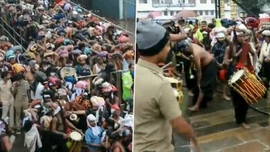 Sabrimala Temple Sees Record Bookings, Over 1 Lakh Pilgrims Throng Kerala Temple for Darshan Today (Watch Video)