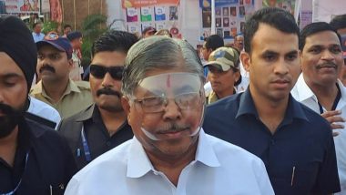 Chandrakant Patil Reaches Pune Wearing Face Shield Amid Threat of Another Ink Attack (See Pic)