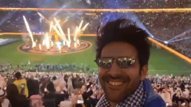 FIFA World Cup 2022 Final: Kartik Aaryan Shares Vibe of the Football Showdown in Jam-Packed Stadium With Fireworks - Watch