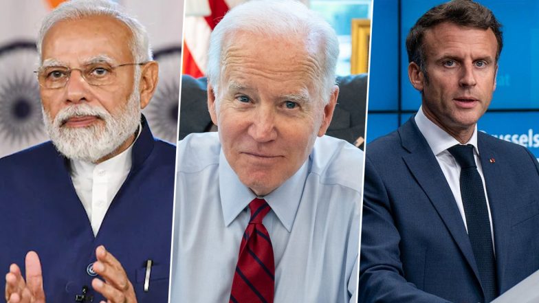 PM Narendra Modi Thanks US President Joe Biden, French President Emmanuel Macron, Other World Leaders for Supporting India’s G20 Presidency