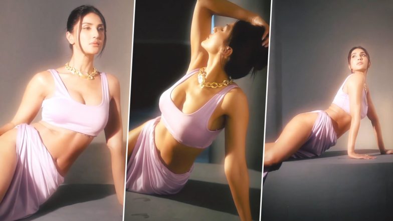 Vaani Kapoor Looks Like a Greek Goddess Straight Out of a Dream in This Lavender Crop Top and Side Slit Skirt (Watch Video)