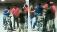 Viral Video: Man Thrashed by Petrol Pump Employee For Smoking Cigarette At Gas Station