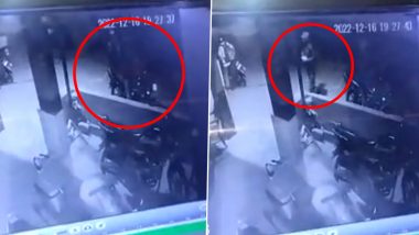 Firing Caught on Camera: Cop Shot at Inside Police Station in Uttar Pradesh's Bareilly, CCTV Video Goes Viral