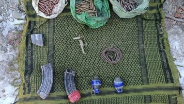 India News | J&K: Army Recovers Huge Cache of Arms, Ammo During Joint Search Op