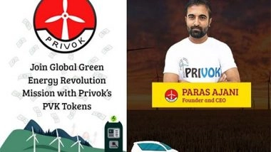 Business News | Emerging Green Energy Company Privok Launches PVK Tokens on Crypto Market