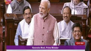 India News | PM Modi Welcomes Vice President Jagdeep Dhankar to Officiate on Rajya Sabha's Chair