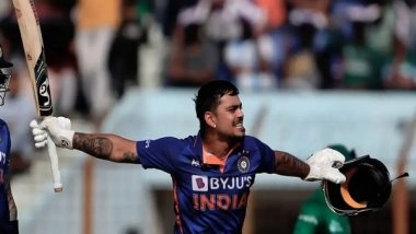 Sports News | Ishan Kishan Becomes Fastest Double Centurion in ODIs with 210-run Knock Against Bangladesh