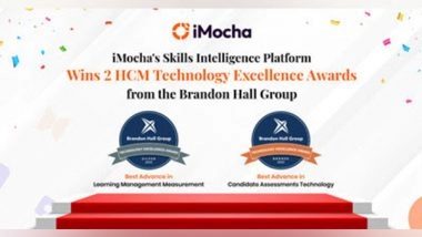 Business News | IMocha's Skills Intelligence Platform Wins Two Technology Excellence Awards from the Brandon Hall Group, the Top Analyst in HCM Vertical