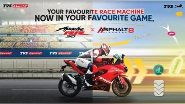 Business News | TVS Motor Company Introduces TVS Apache RR 310 in Gameloft's Asphalt 8: Airborne
