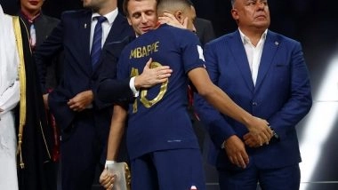 World News | Macron Consoles French Football Team After Defeat to Argentina in FIFA World Cup Final