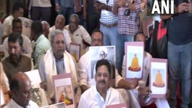 India News | V D Savarkar's Portrait Unveiled in Karnataka Assembly Hall, Opposition Stages Protests Outside