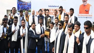 Sports News | Anurag Thakur Felicitates Indian Blind Cricket Team Following Third Straight T20 WC Win