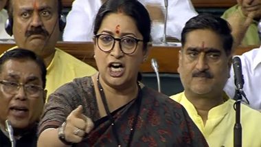 India News | 'Misogynistic Goons Need New Speechwriter': Smriti Irani Hits Back After Congress Leader's 'latke-jhatke' Barb