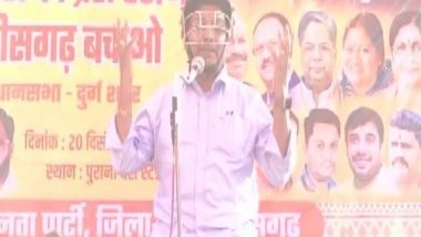 India News | BJP Leader Appears in Cricket Helmet to Protest  Stone Pelting Attack