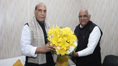 India News | Gujarat CM Bhupendra Patel Calls on Rajnath Singh in New Delhi.