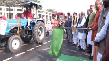 India News | Lucknow: CM Yogi Flags off Tractors on Former PM Chaudhary Charan Singh's Birth Anniversary