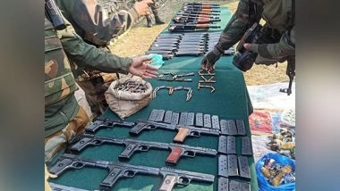India News |  J-K: Army Recovers Huge Cache of Arms, Ammo During Joint Search Operation