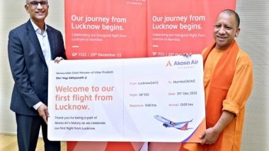 India News | CM Yogi Welcomes Launch of Akasa Air Flight Services from Lucknow, Operations to Begin on Sunday