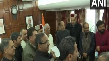 India News | Himachal BJP Delegation Calls on Governor, Submits Memorandum Against Govt