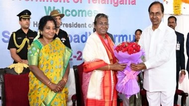 India News | Telangana CM KCR Receives President Murmu at Hakimpet Airport