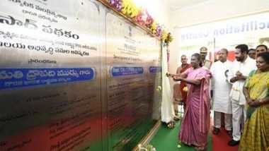 India News | Andhra Pradesh: President Murmu Inaugurates Project Worth Rs 43.08 Cr at Srisailam Temple
