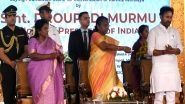 India News | President Murmu Lays Foundation Stone for Development of Pilgrimage Infrastructure at Bhadrachalam Group of Temples in Telangana