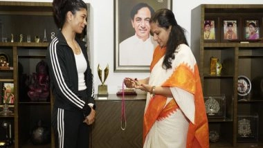 India News | Telangana: BRS MLC Kalvakuntla Kavitha Meets Boxing Champion Nikhat Zareen