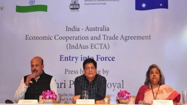 Business News | Raw Materials from Australia Under ECTA to Make Indian Manufacturing More Competitive: Piyush Goyal